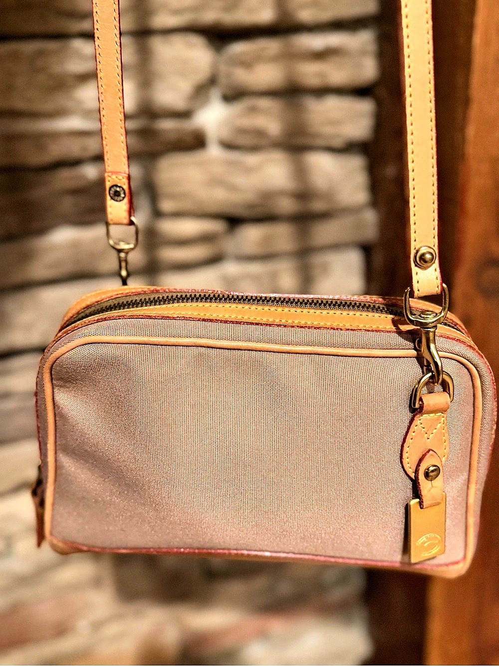 Dooney & Bourke Vintage Canvas Crossbody Bag with Leather Trim and Hang Tag - Picture 3 of 12